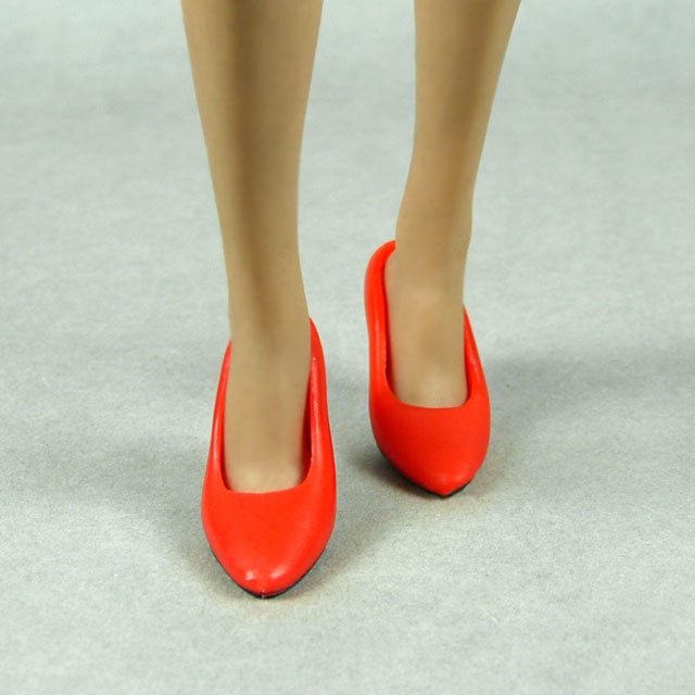 Toys City 1/6 Scale Female Red Glitter Heel Shoes